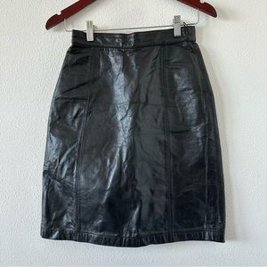 Classic Directions Leathers Black Leather Skirt